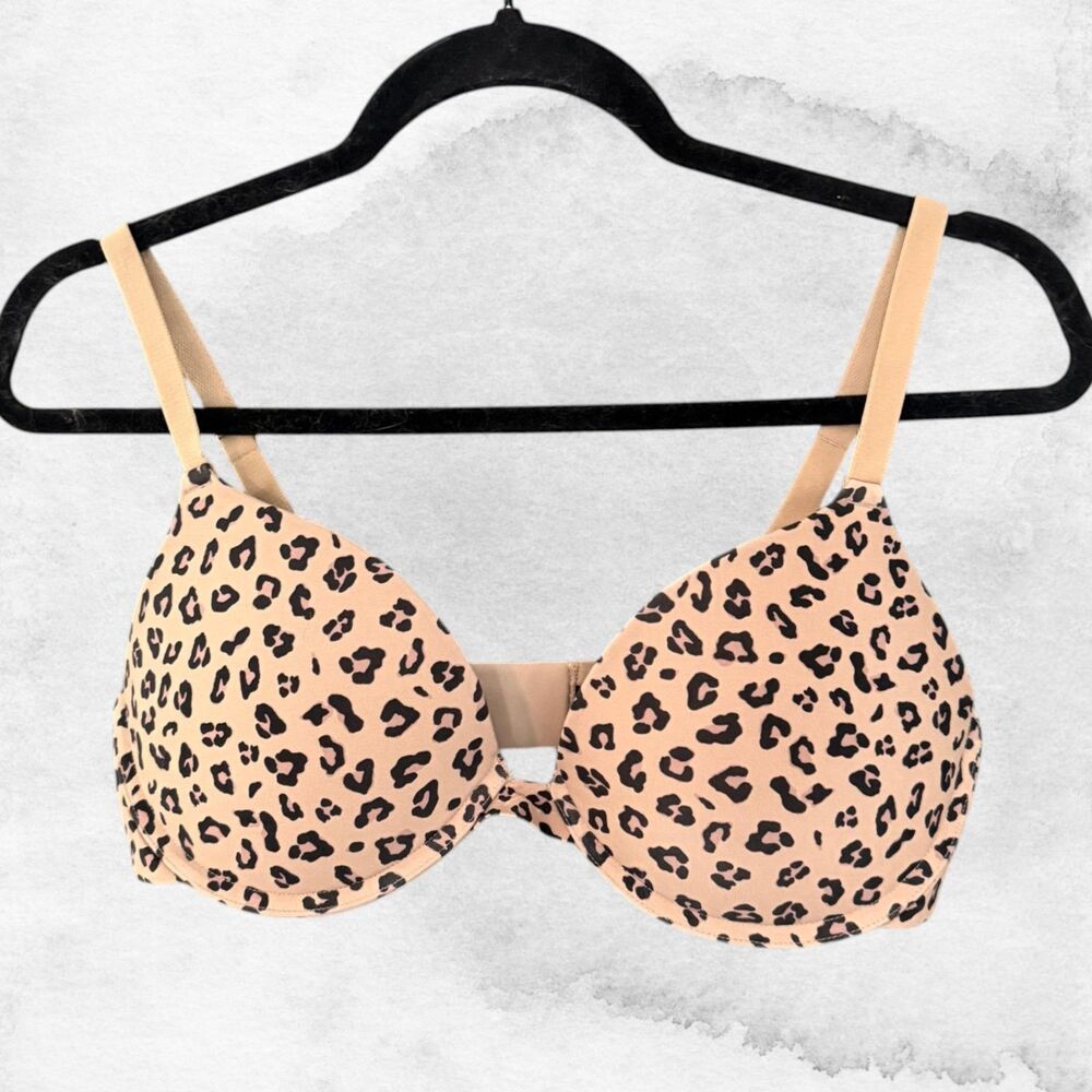 Pepper Lift Up Bra 38B Gap Free Leopard Cheetah Print Push Up Underwire Padded